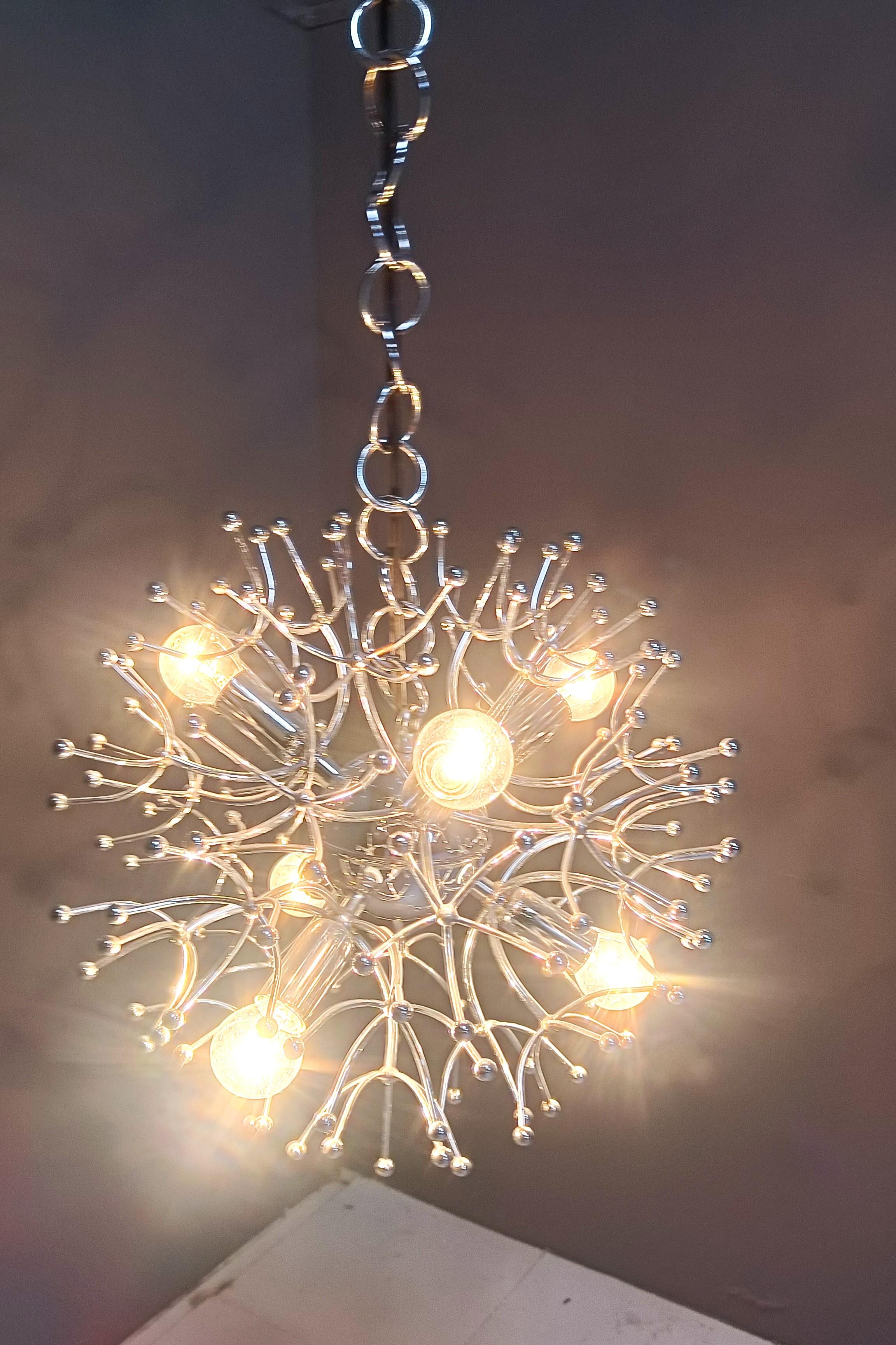 Lampadario Sputnik vintage di Sciolari, anni '60 in vendita 1