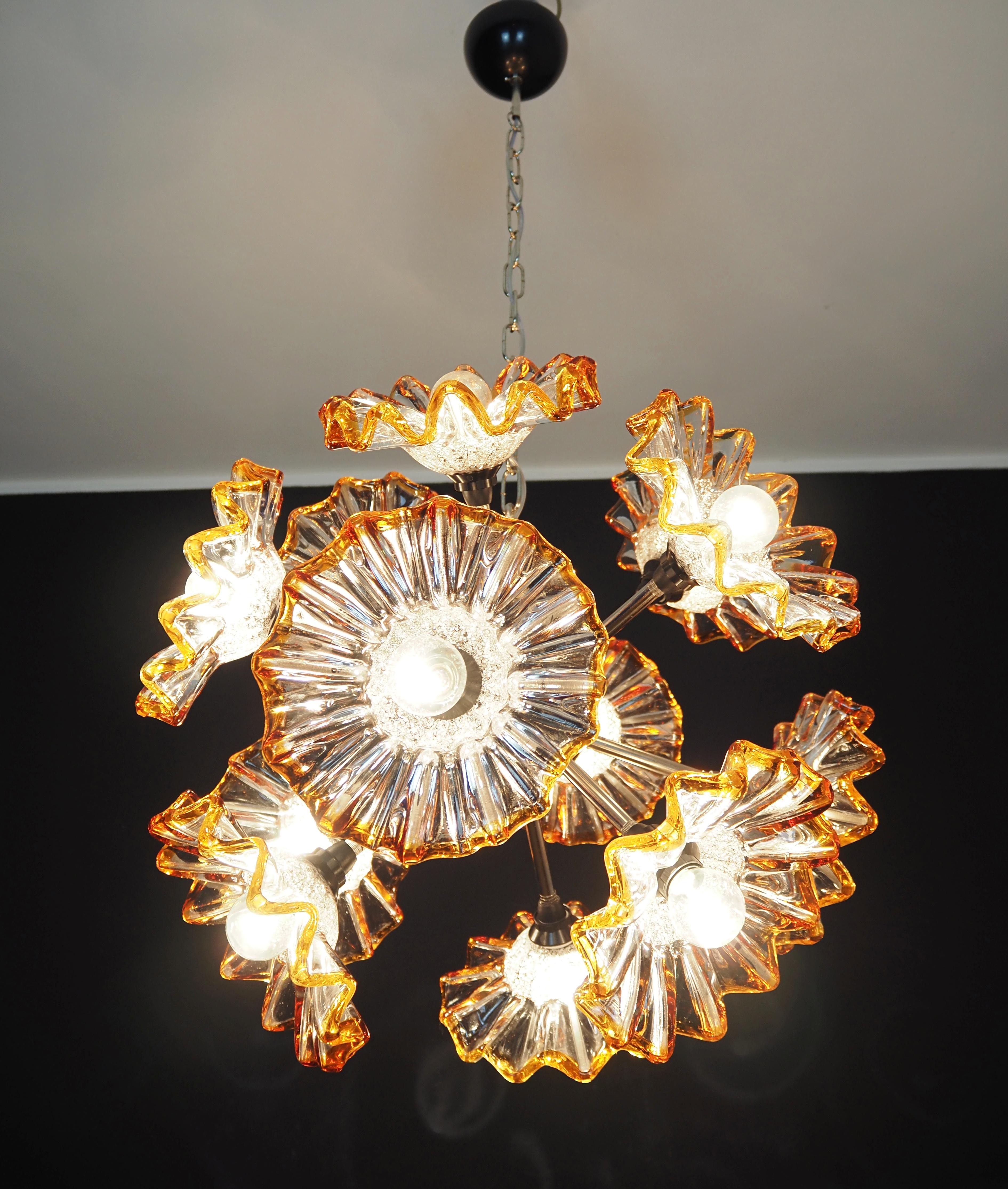Vintage Sputnik Italian crystal chandelier - 12 flowers 4