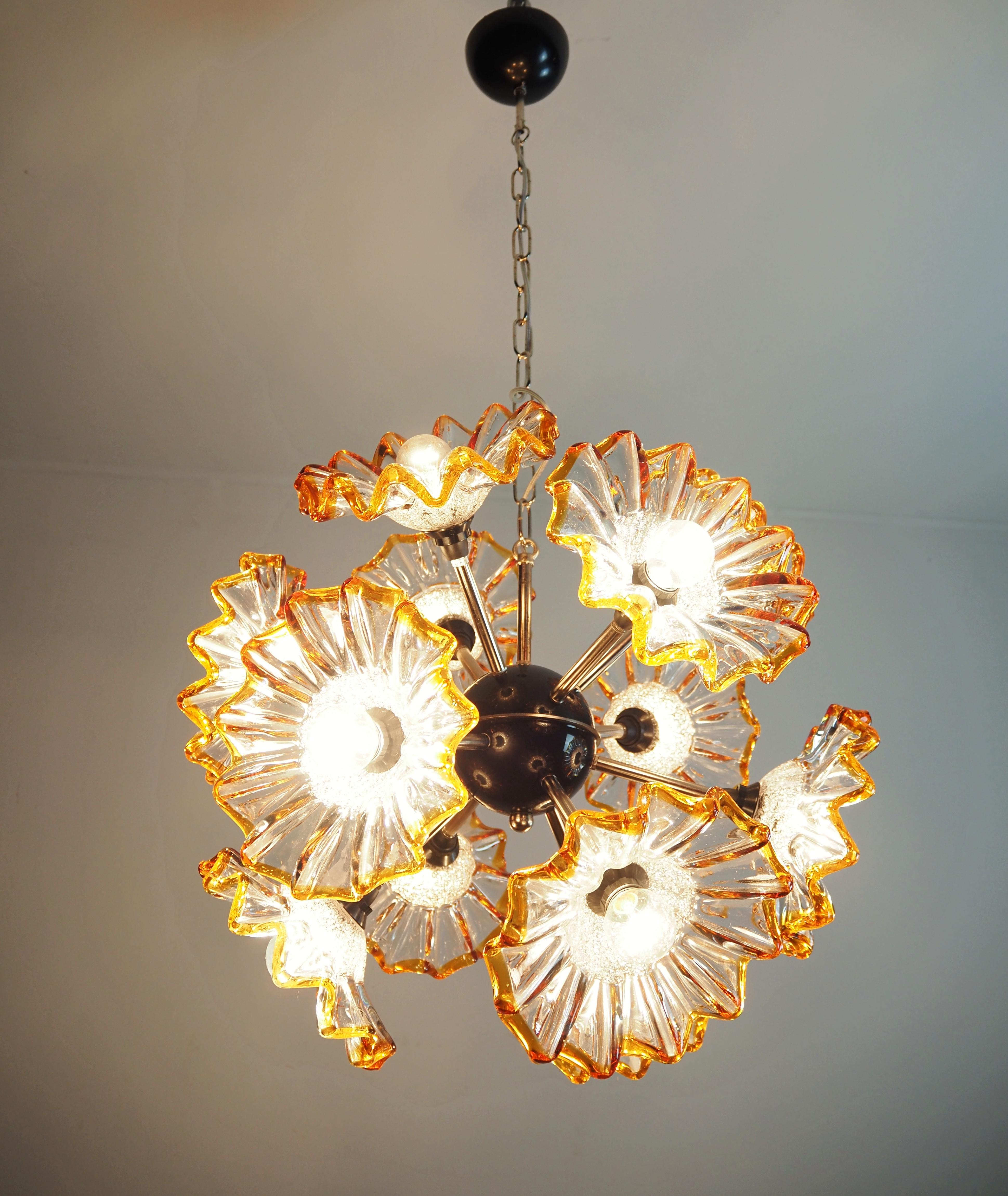 Vintage Sputnik Italian crystal chandelier - 12 flowers 6