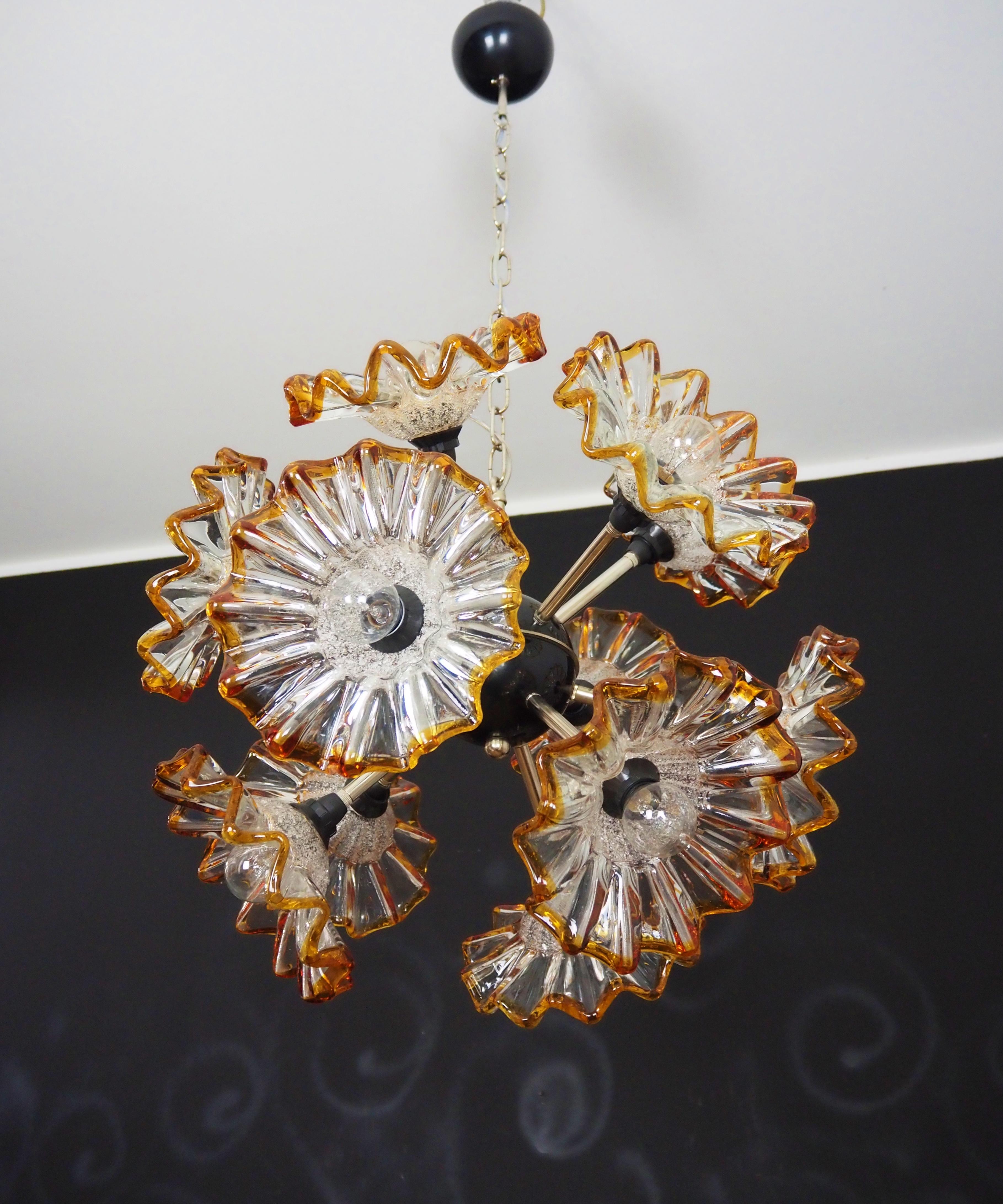 Vintage Sputnik Italian crystal chandelier - 12 flowers 1