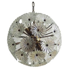 Vintage Sputnik Italian crystal chandelier - 51 Daisy clear glasses