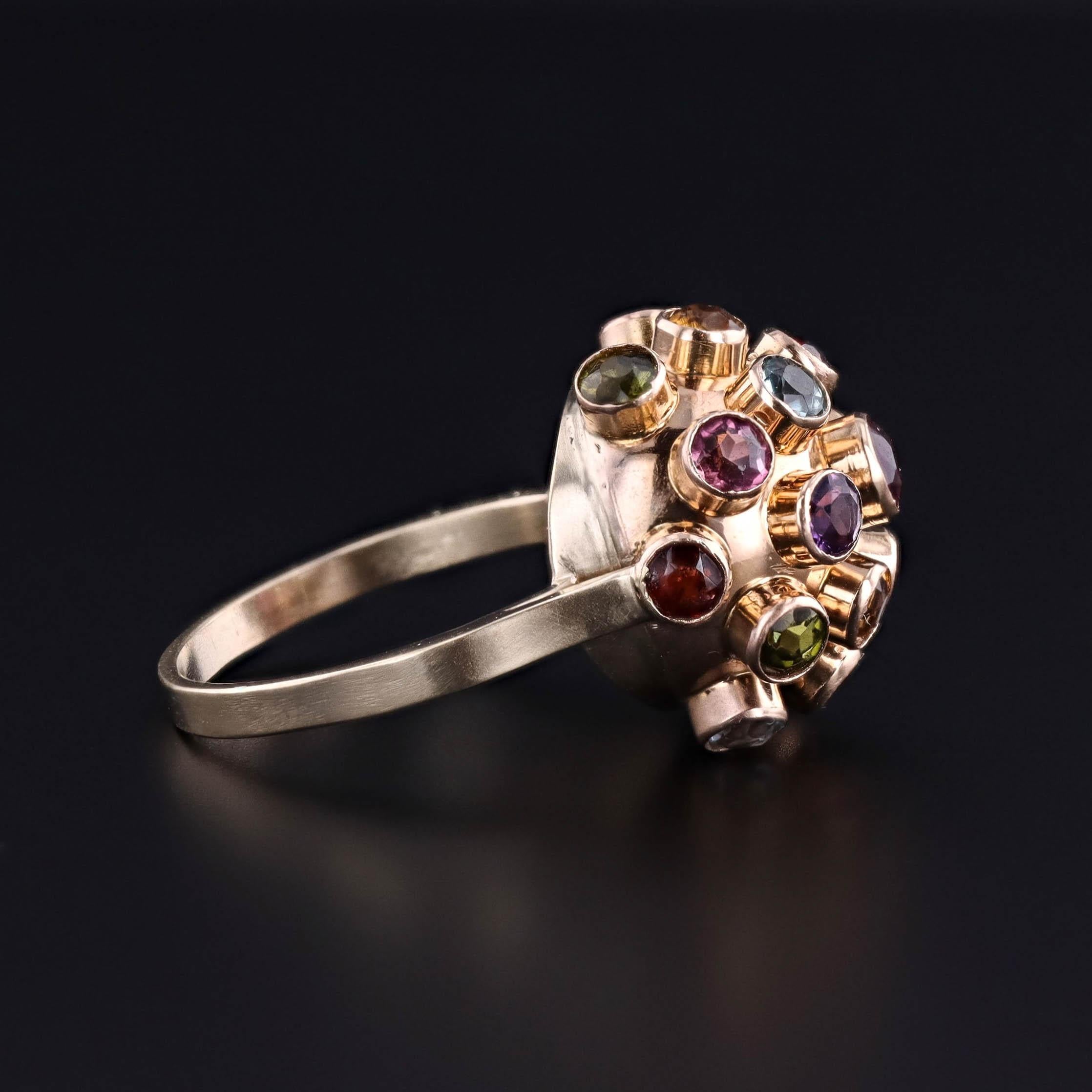Donna Anello Sputnik vintage in oro 14k in vendita