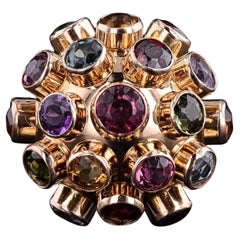 Anello Sputnik vintage in oro 14k