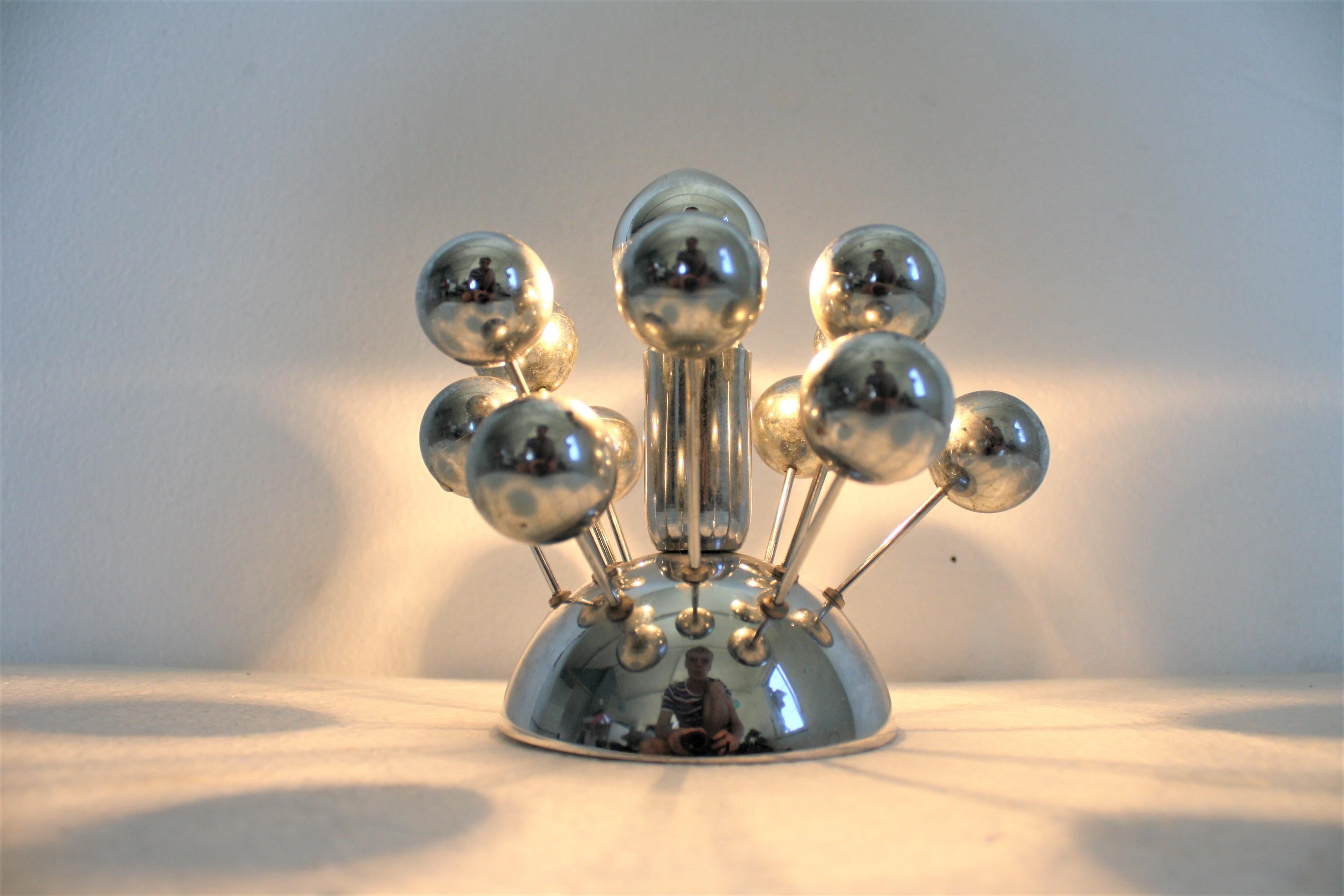 Chrome Vintage Sputnik Table Lamp, 1960s