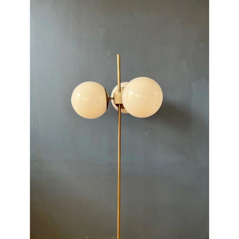 Space Age Vintage Sputnik Three Glass Shade Floor Lamp, Mid-Century For Sale