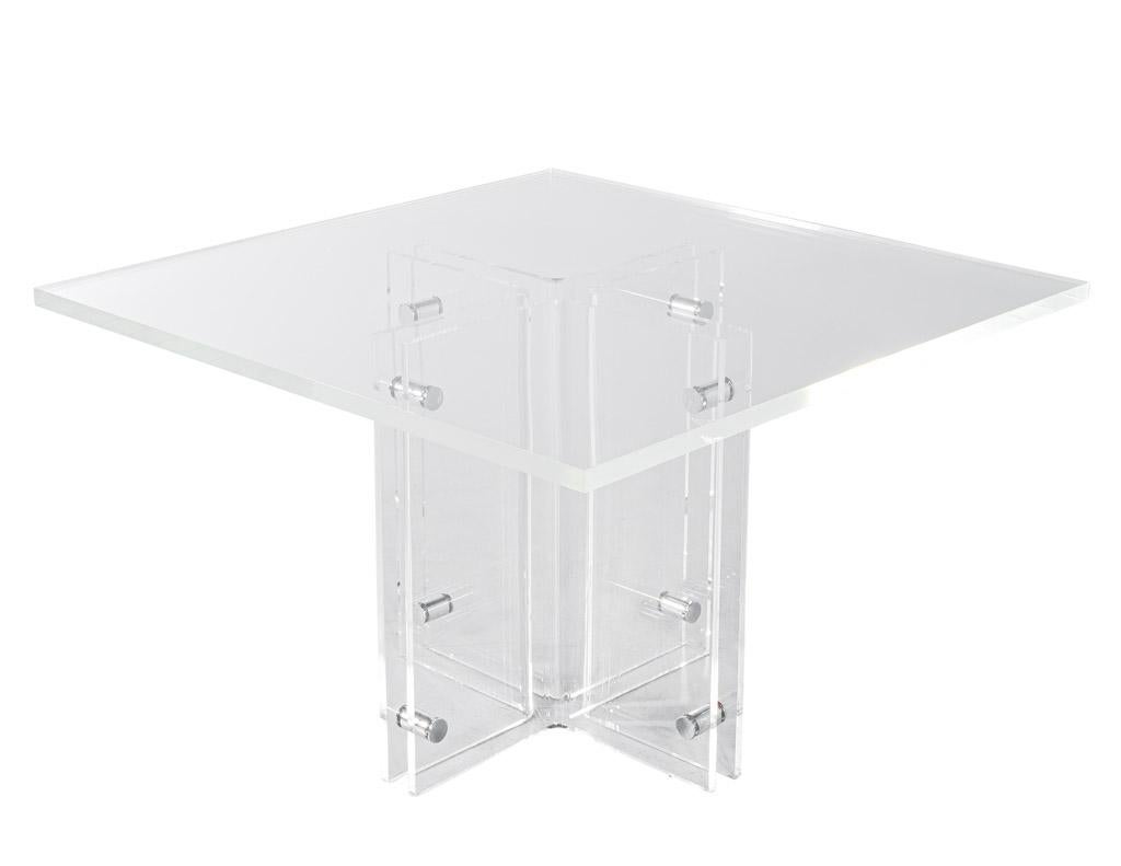 Modern Vintage Square Acrylic Games Table Circa 1970's For Sale