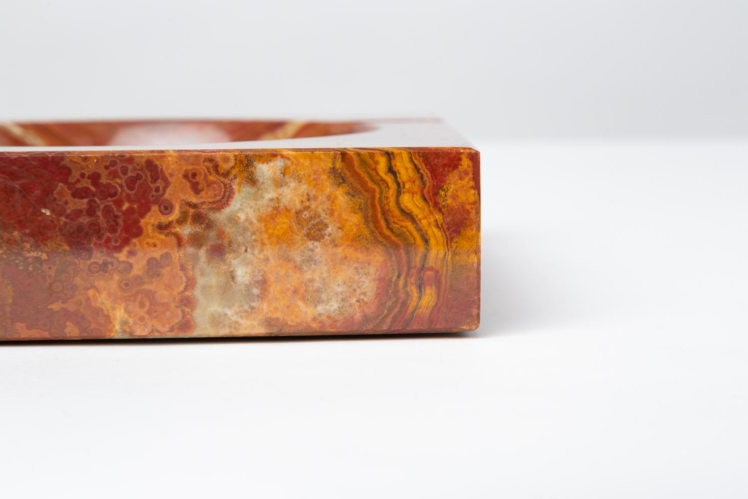 Vintage Square Ashtray in Red Onyx 5