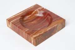 Vintage Square Ashtray in Red Onyx