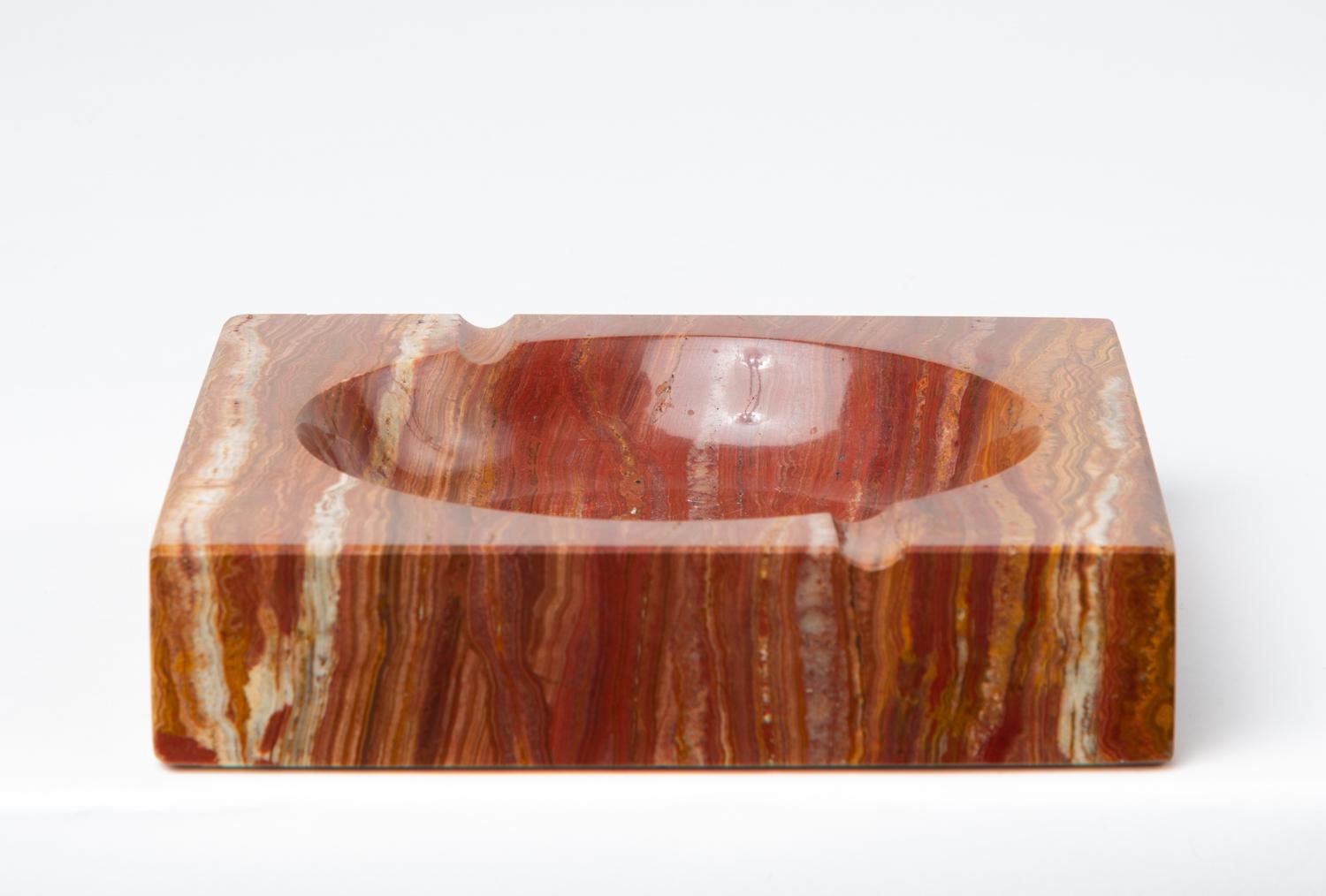 Vintage Square Ashtray in Red Onyx 2