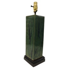 Vintage Square Asian Green Ceramic Table Lamp