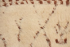 Vintage Square Beni Ouarain White Moroccan Berber Rug