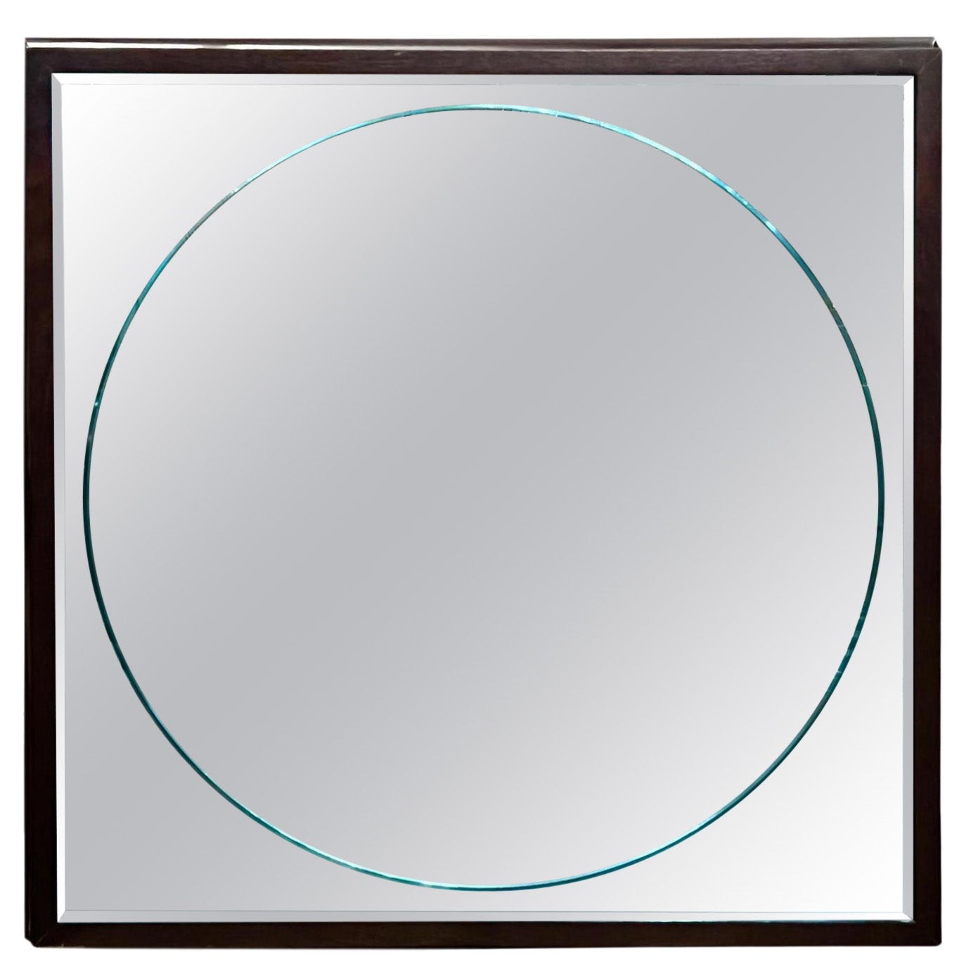 Specchio quadrato vintage blu in vendita