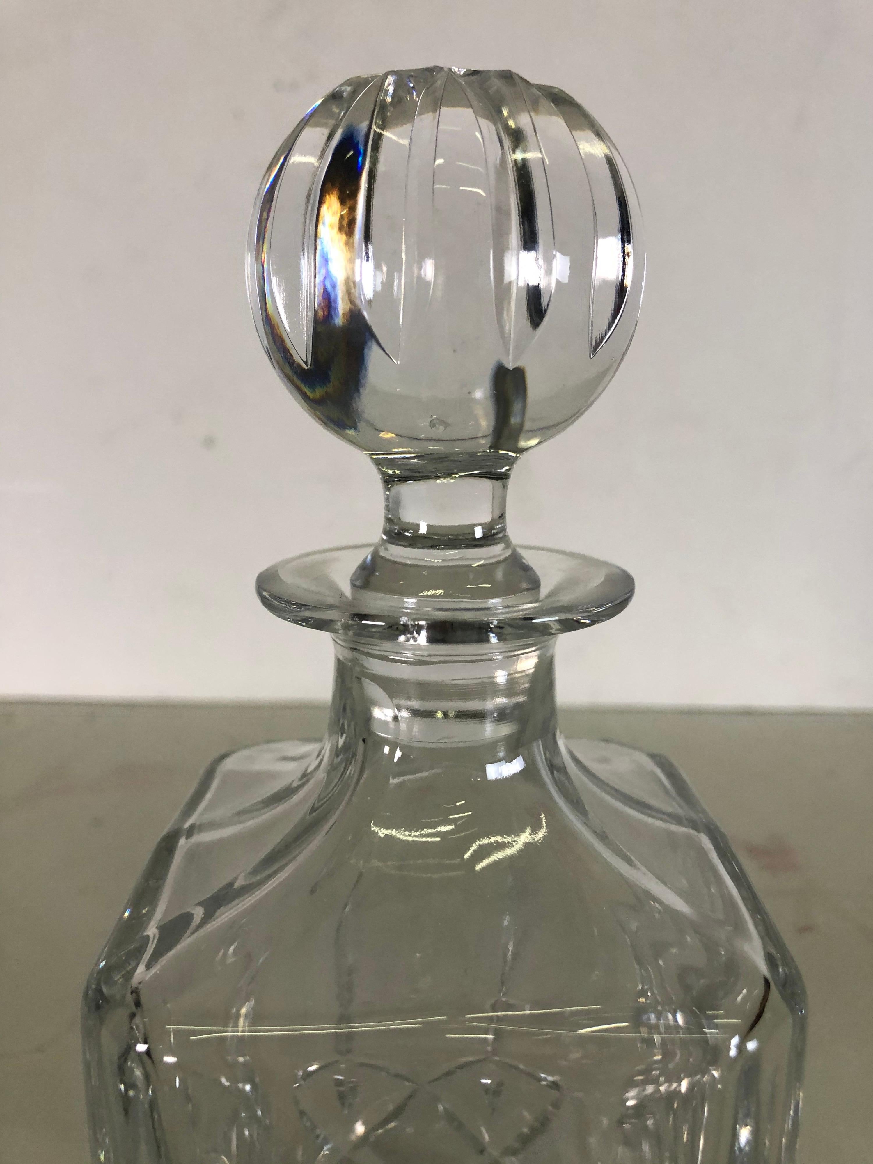 vintage square crystal decanter