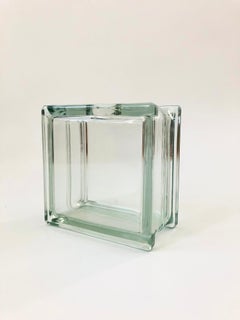 Vintage Square Glass Block Vase