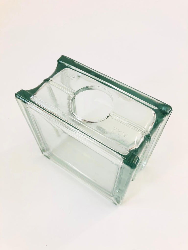 Vintage Square Glass Block Vase at 1stDibs vintage glass blocks, vintage glass block vase