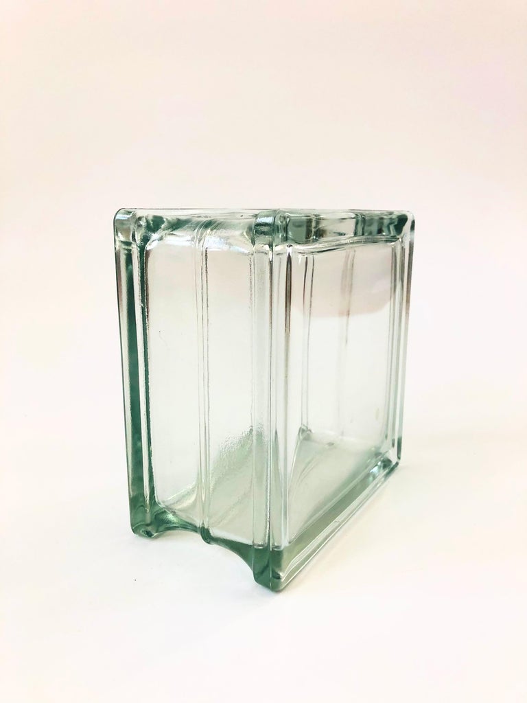 Vintage Glass Block Vase