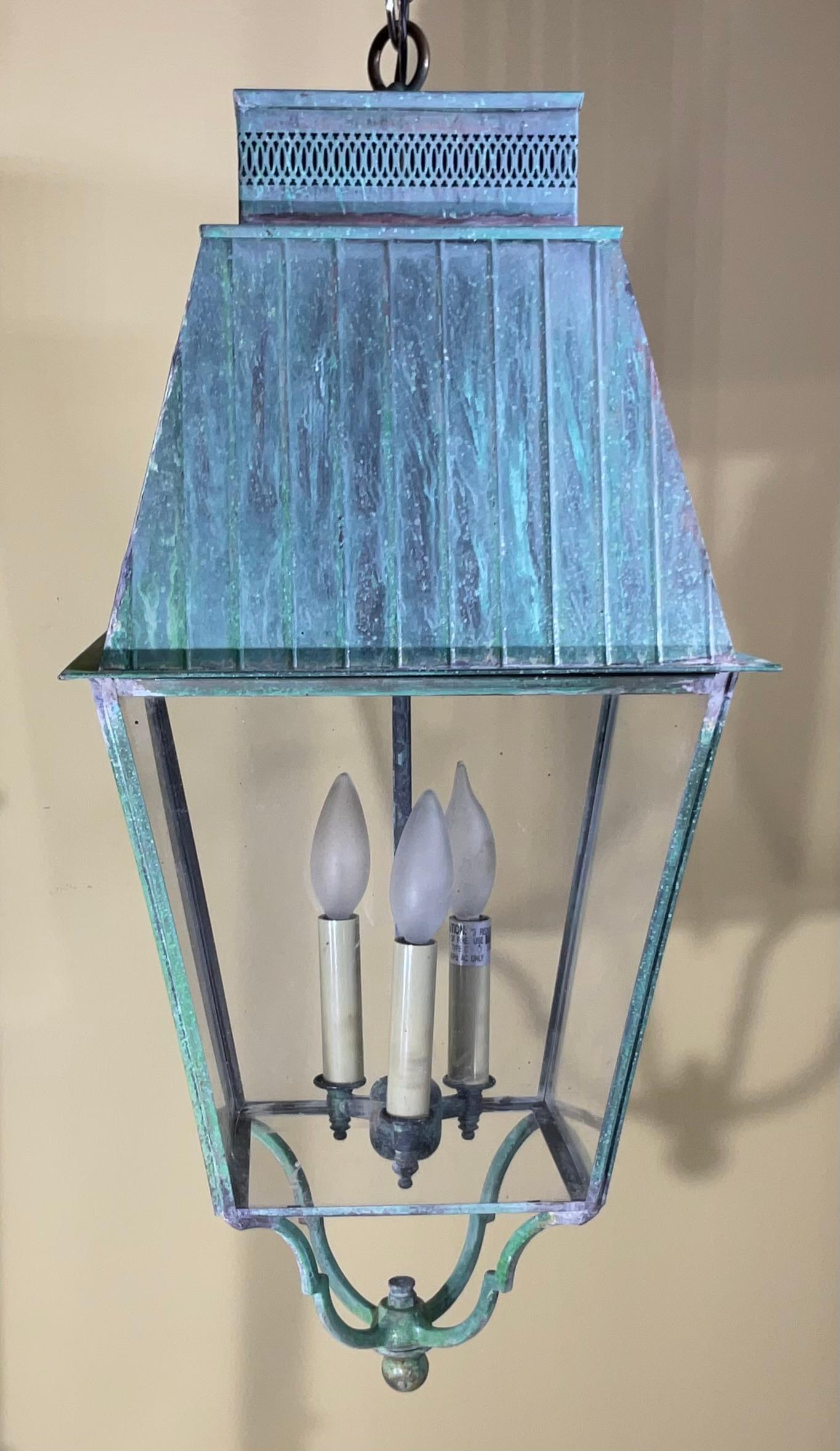  Vintage Square Hanging Lantern For Sale 4