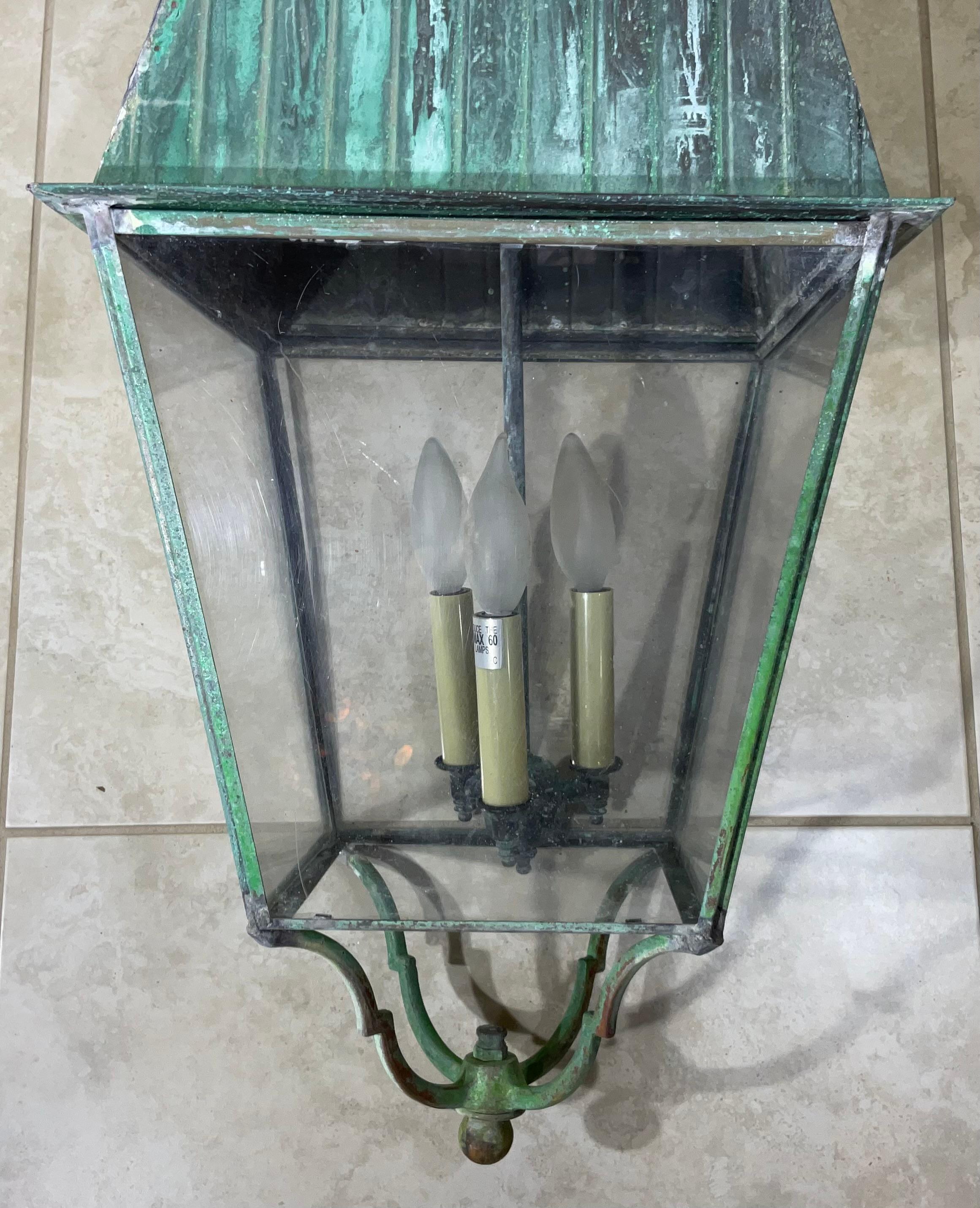  Vintage Square Hanging Lantern For Sale 6