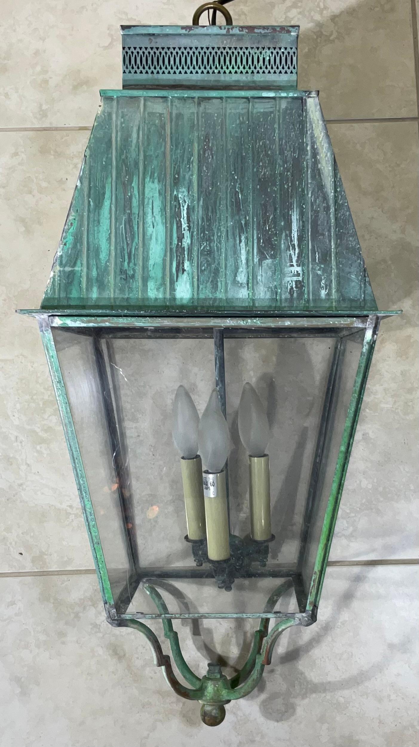  Vintage Square Hanging Lantern For Sale 7