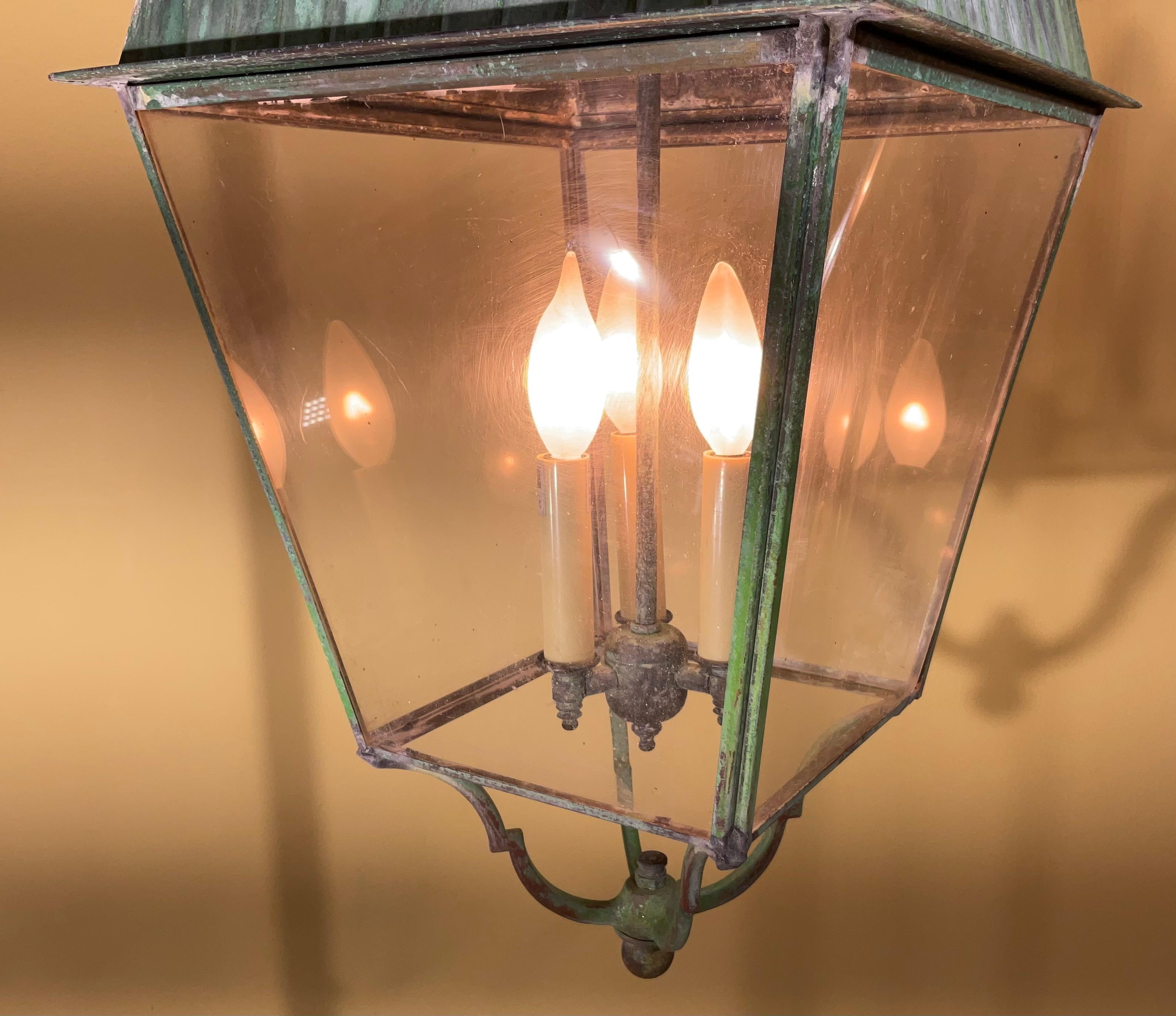 20th Century  Vintage Square Hanging Lantern For Sale