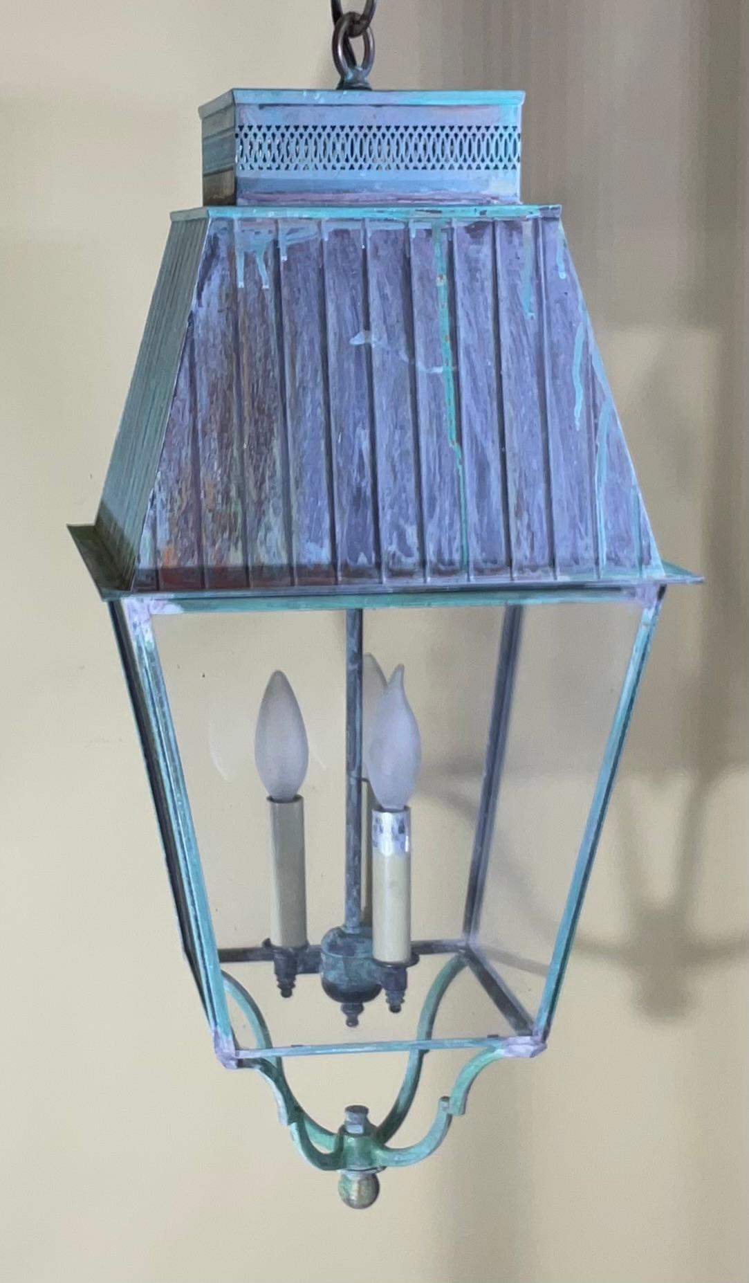  Vintage Square Hanging Lantern For Sale 2