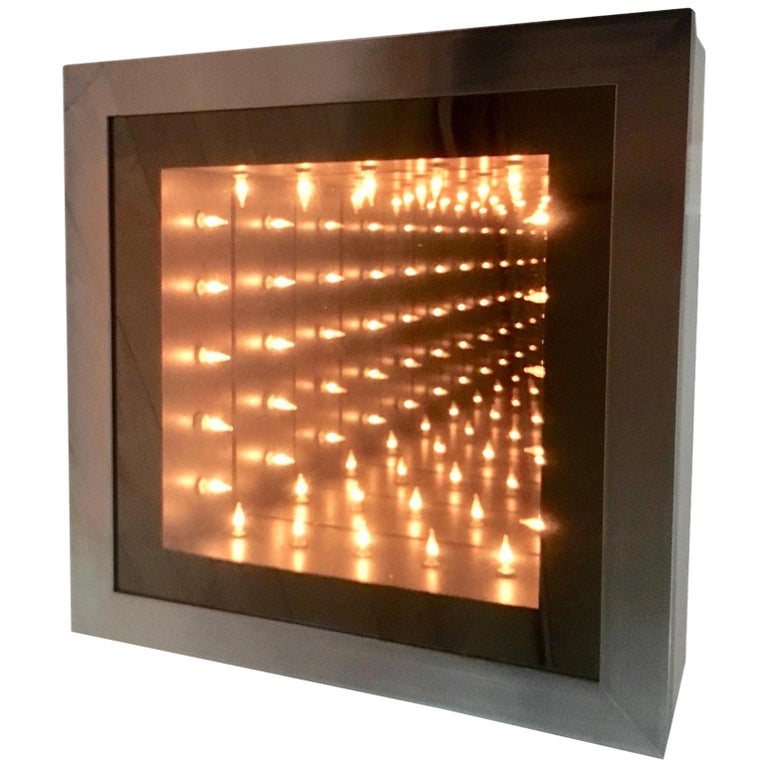 Vintage Square Infinity Mirror at 1stDibs