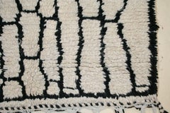 Vintage Square Ivory Azilal Moroccan Berber Rug