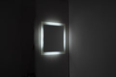 Vintage Square mirror in glass, Italy 1970s.