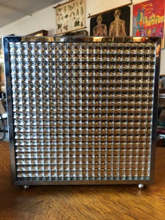 Vintage Square Mirrored Waste Paper Basket and Vanity Box Set