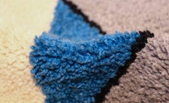 Vintage Modernist Scandinavian Mondrian Design Rug. 5' 2" x 5' 2"