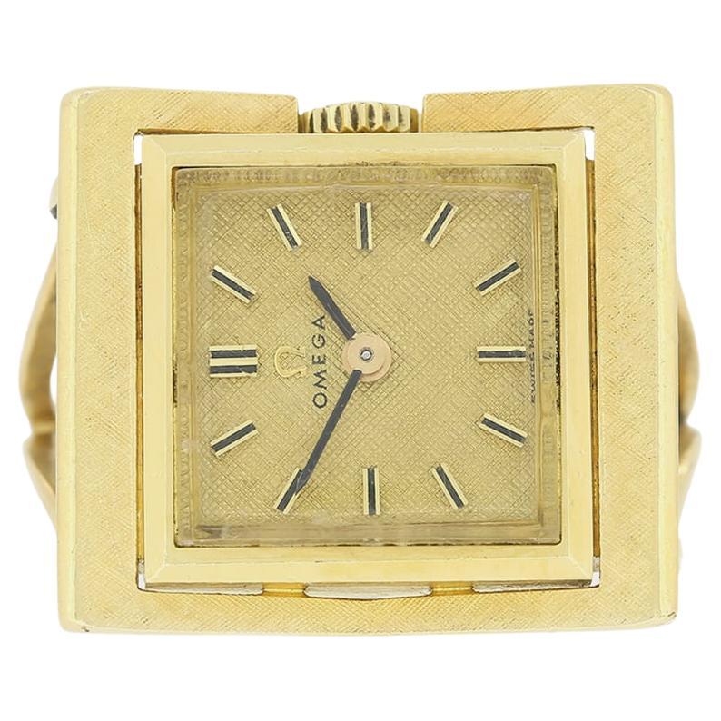 Vintage Square Omega Watch Ring For Sale
