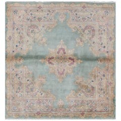 Vintage Square Persian Kerman Rug, circa 1940