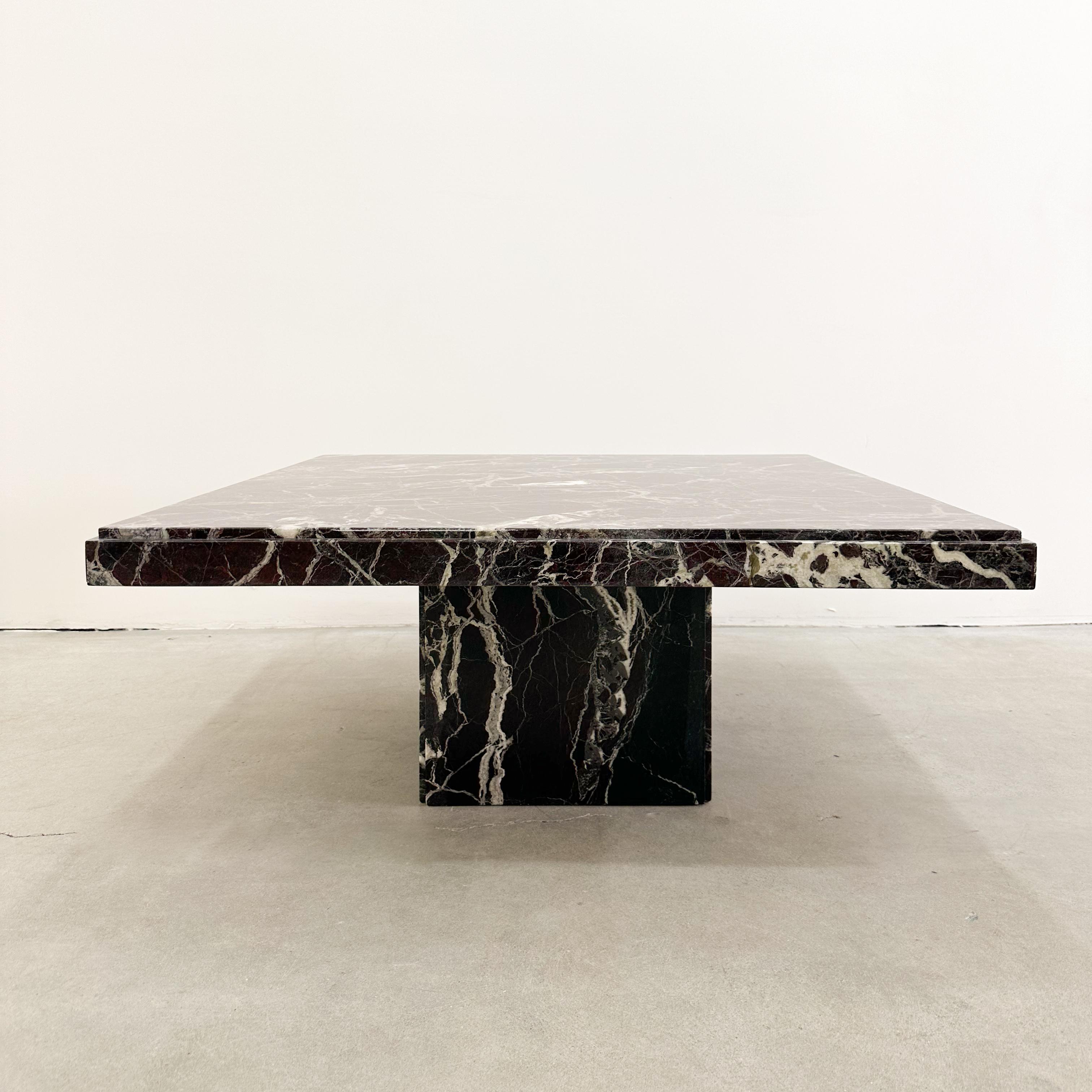 rosso marble coffee table