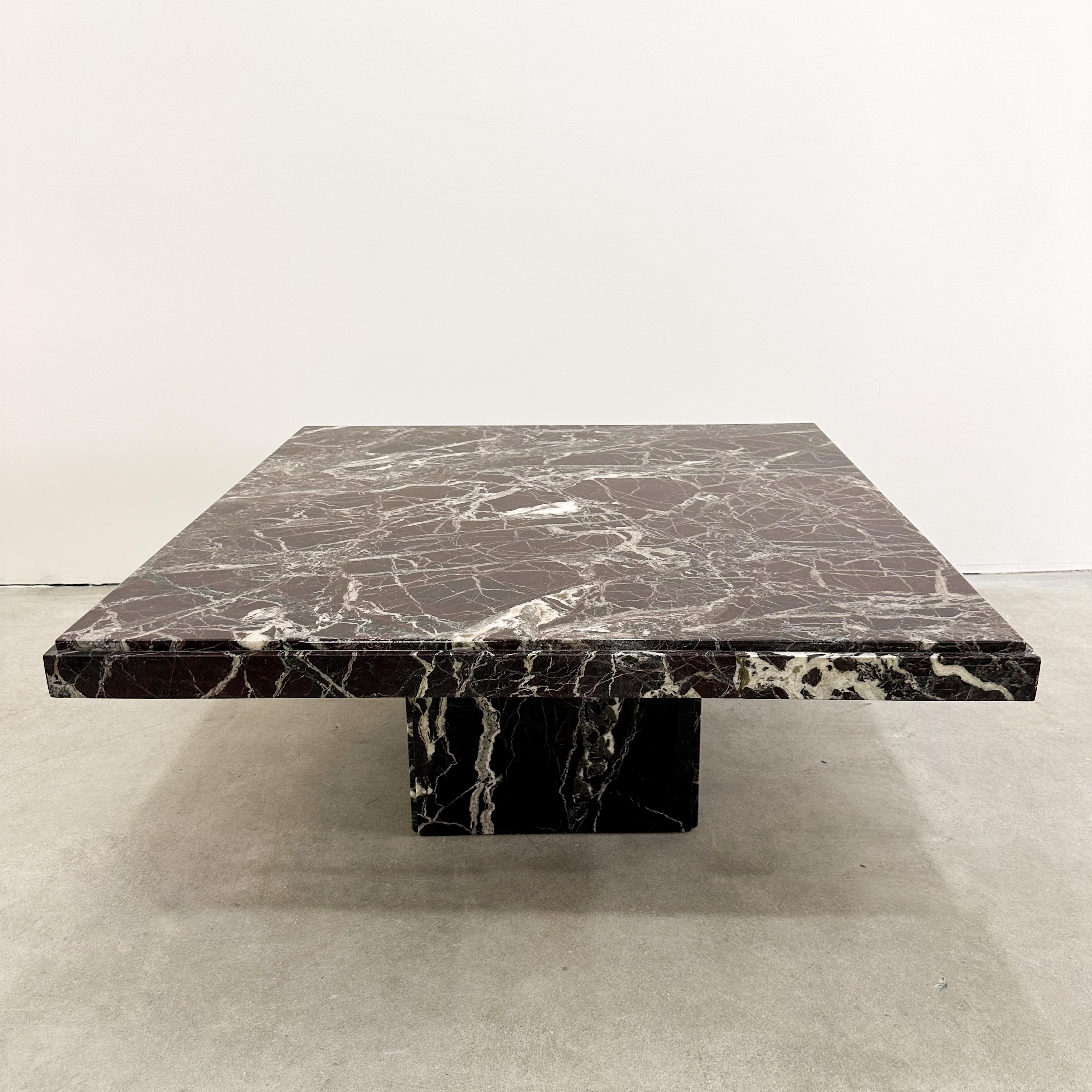 burgundy marble side table