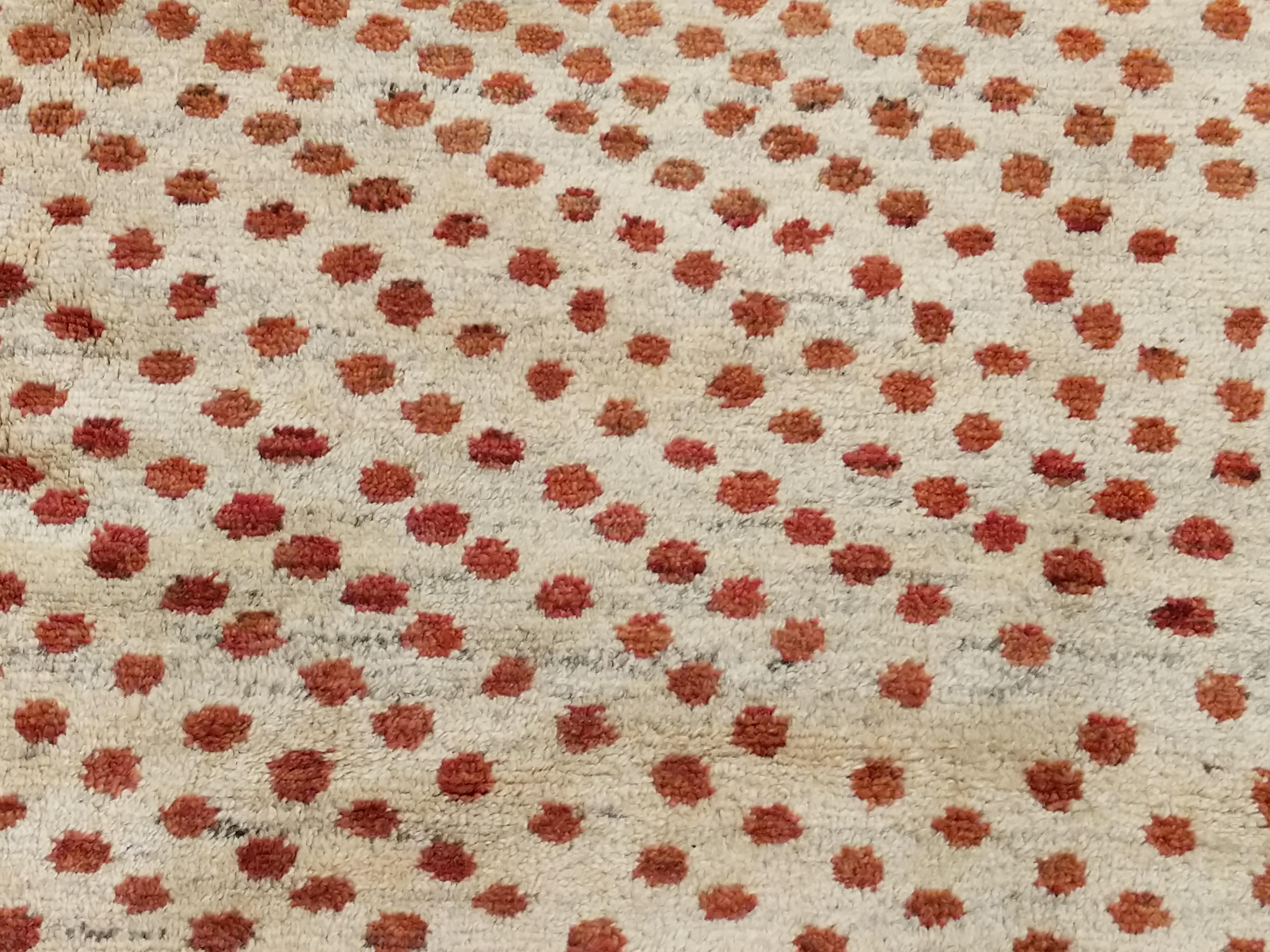 Quadratischer Vintage-Teppich mit Leopardenpelz-Design (Wolle) im Angebot