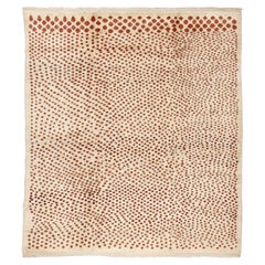 Quadratischer Vintage-Teppich mit Leopardenpelz-Design