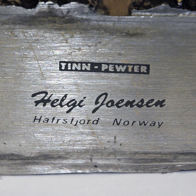 Tin Vintage square shaped Pewter Vase by Helgi Joensen, Norway 1980s