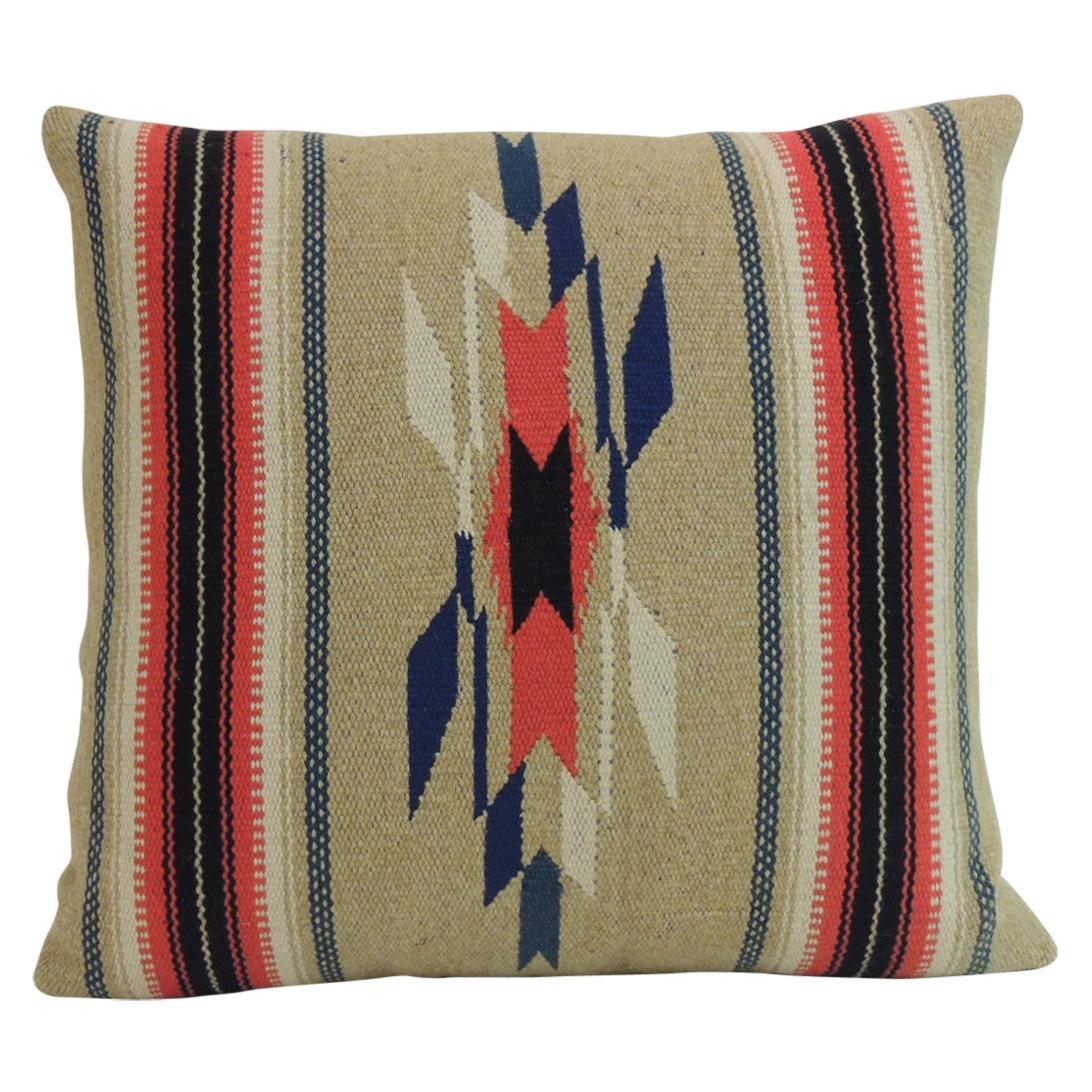 Vintage Square Southwestern Style Woven Wool Decorative Pillow