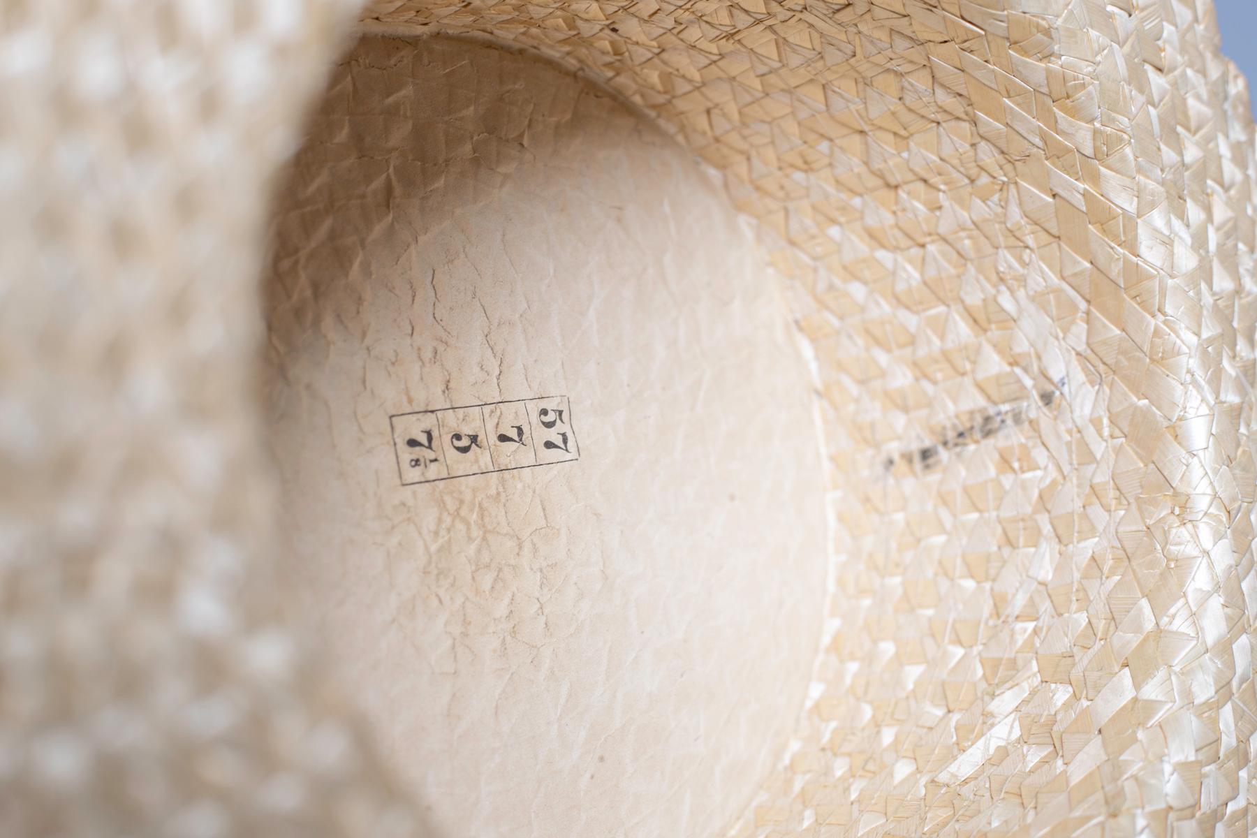 Beige Vintage Square Straw Hat For Sale