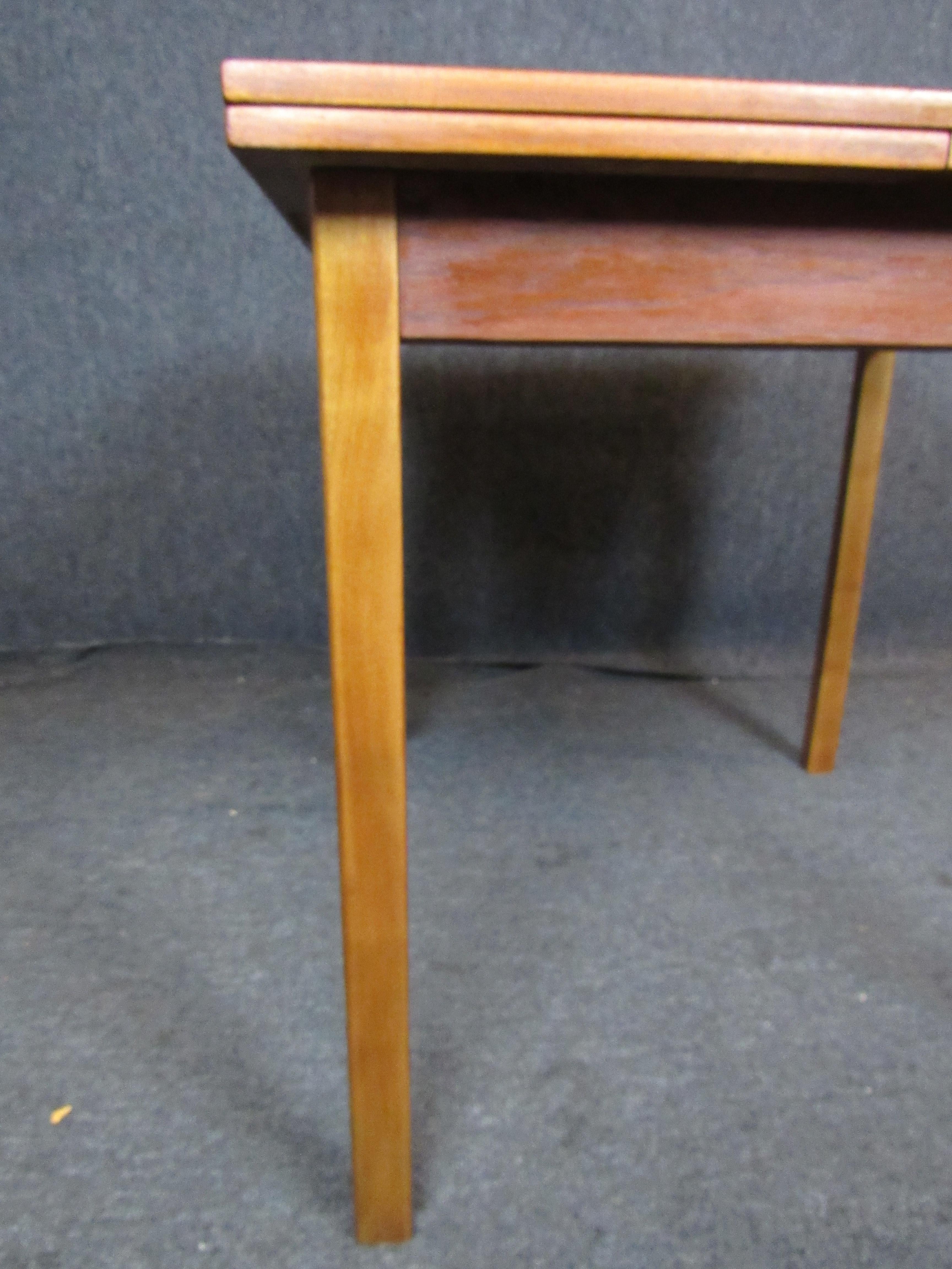 Vintage Square Teak Extending Dining Table 6