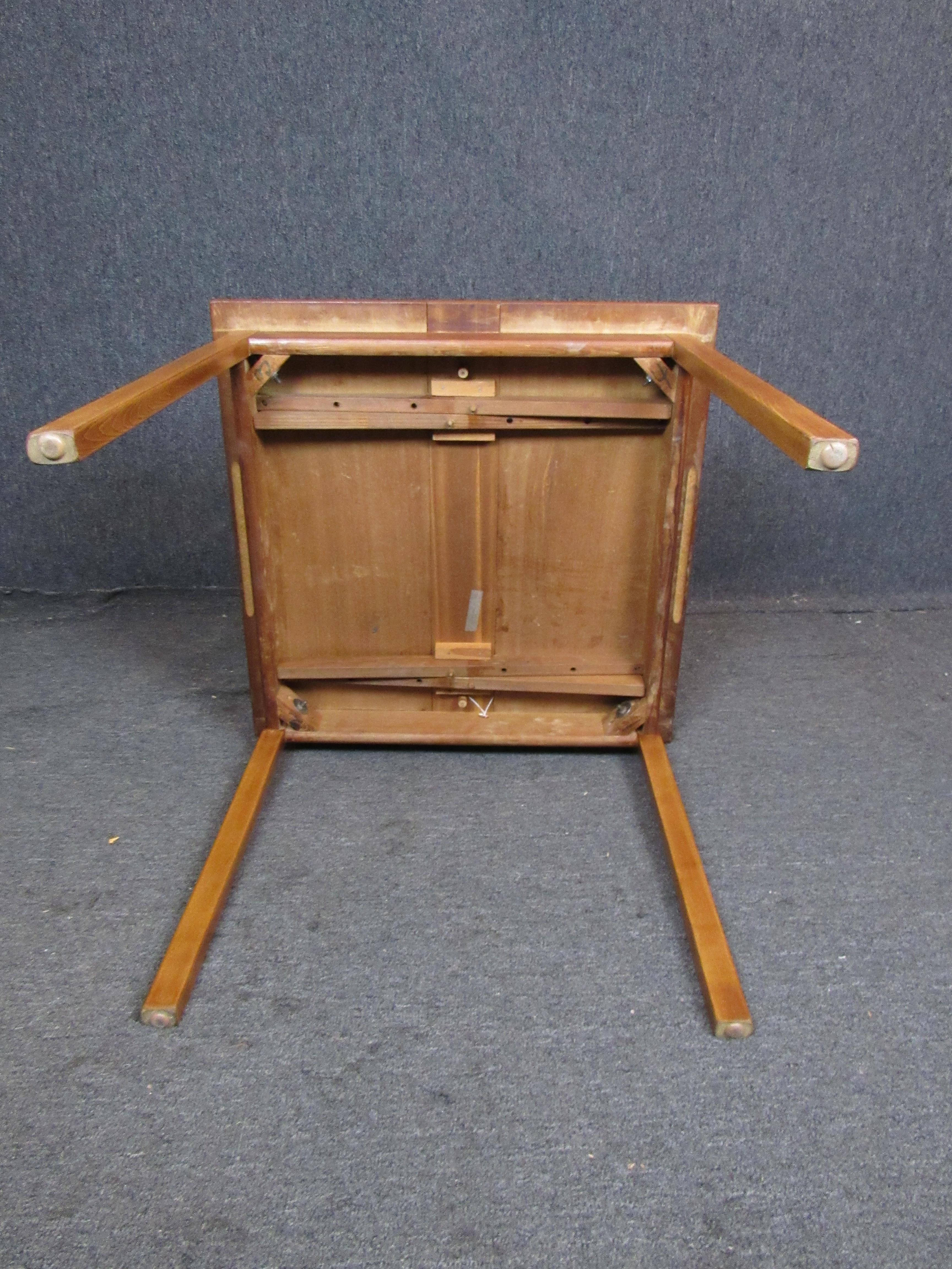 Vintage Square Teak Extending Dining Table 7