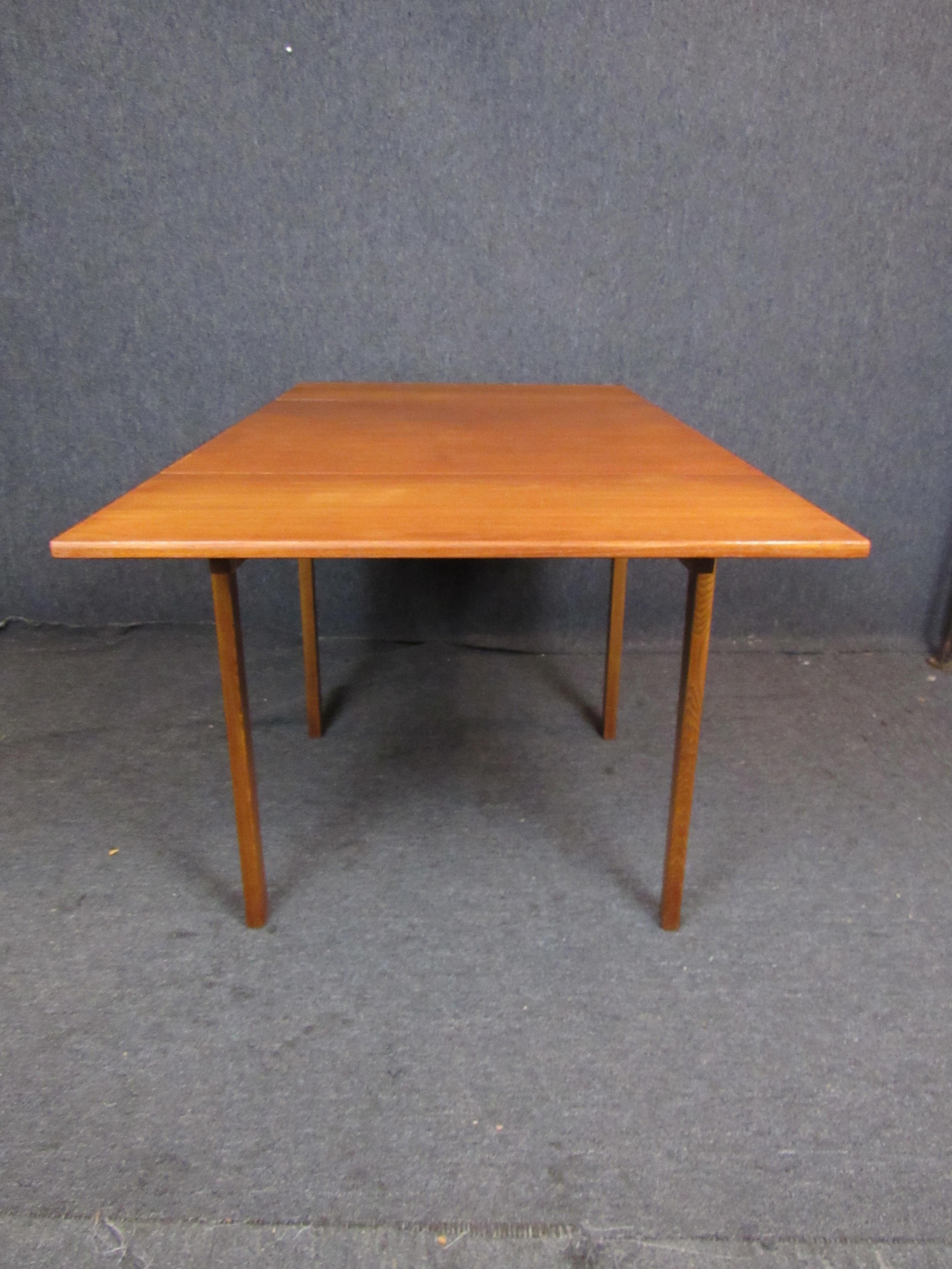 20th Century Vintage Square Teak Extending Dining Table