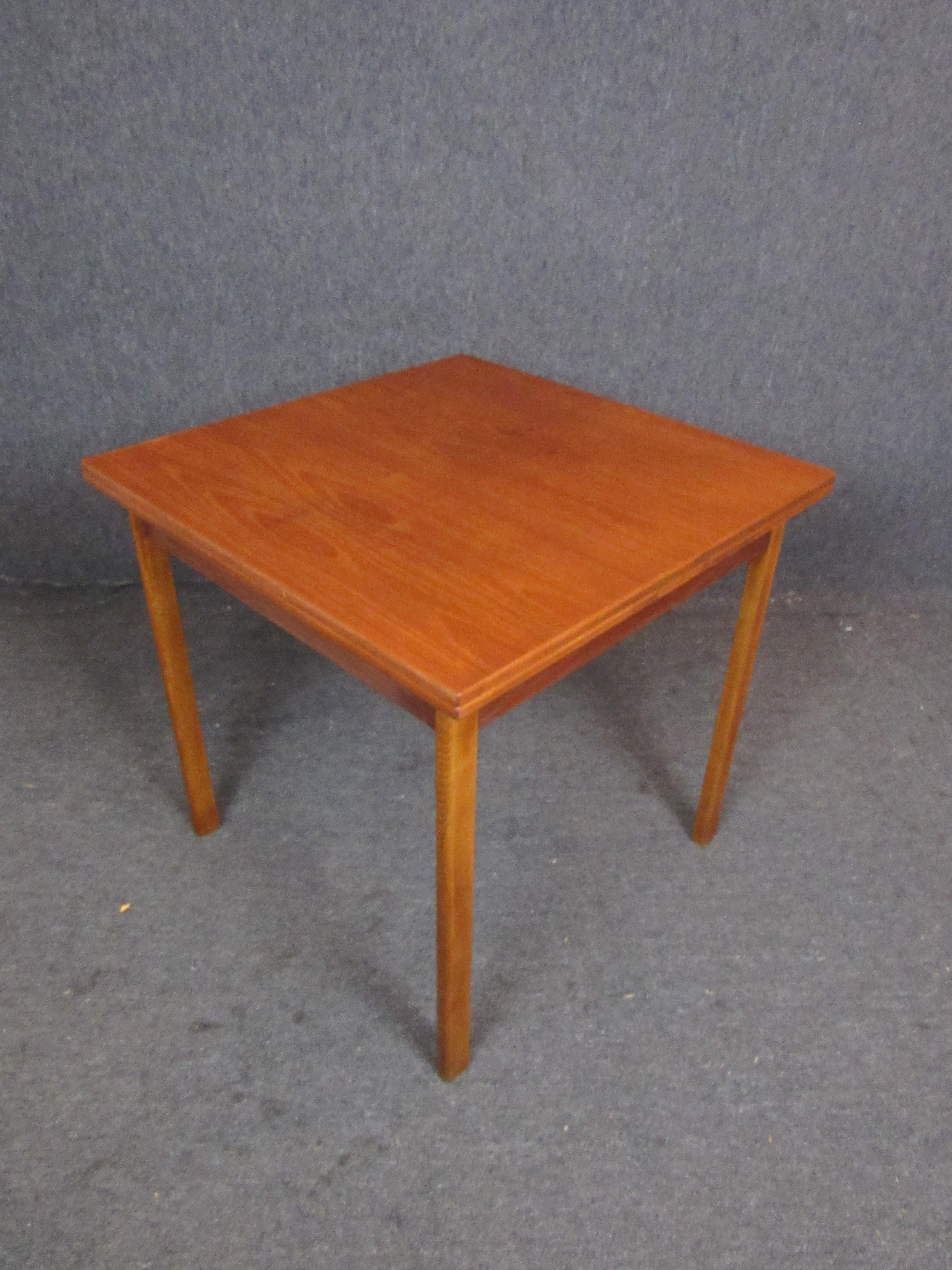 Vintage Square Teak Extending Dining Table 3