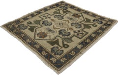 Vintage Square Turkish Oushak Carpet