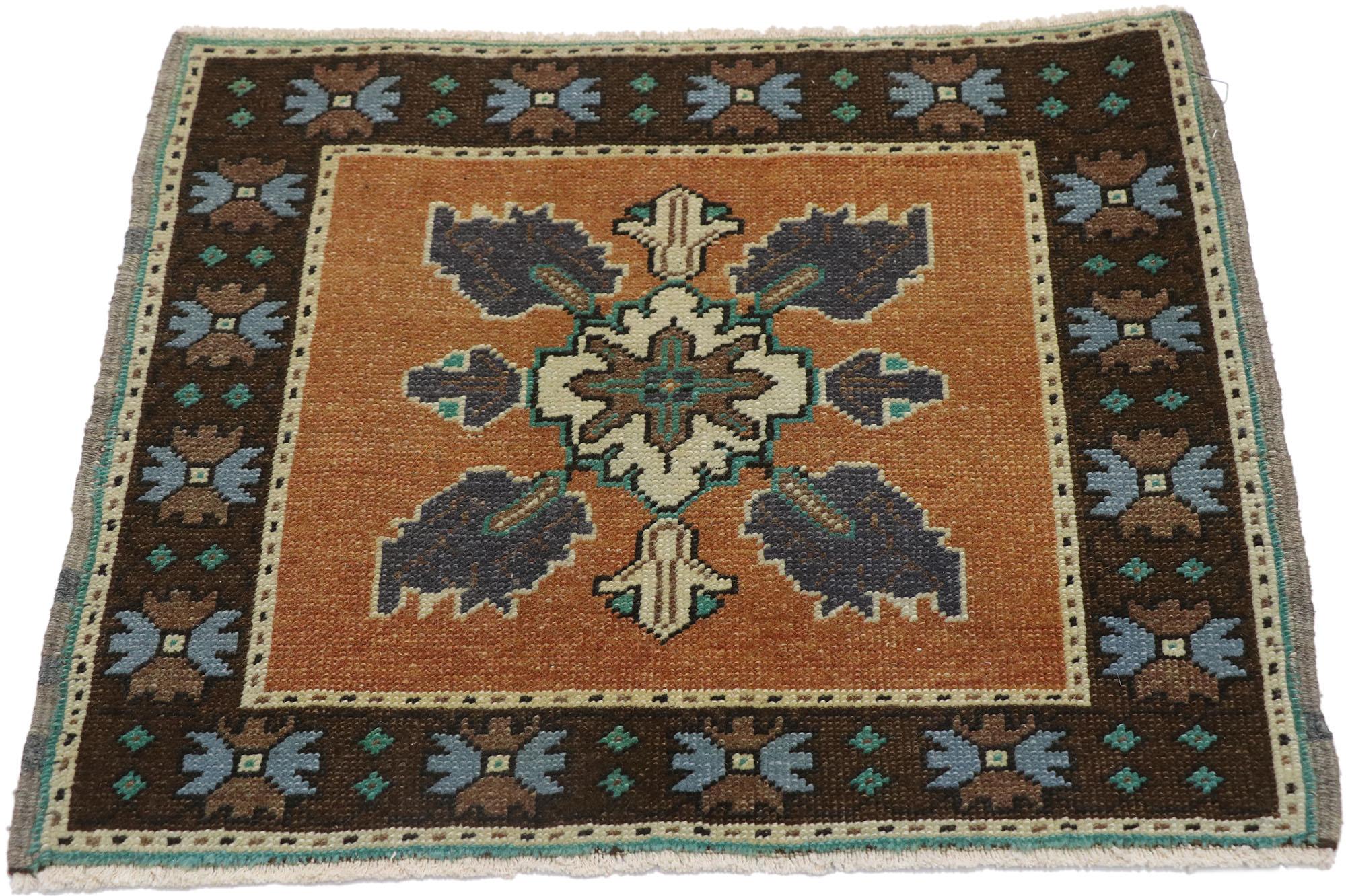 Alfombra turca Oushak cuadrada vintage Turco en venta
