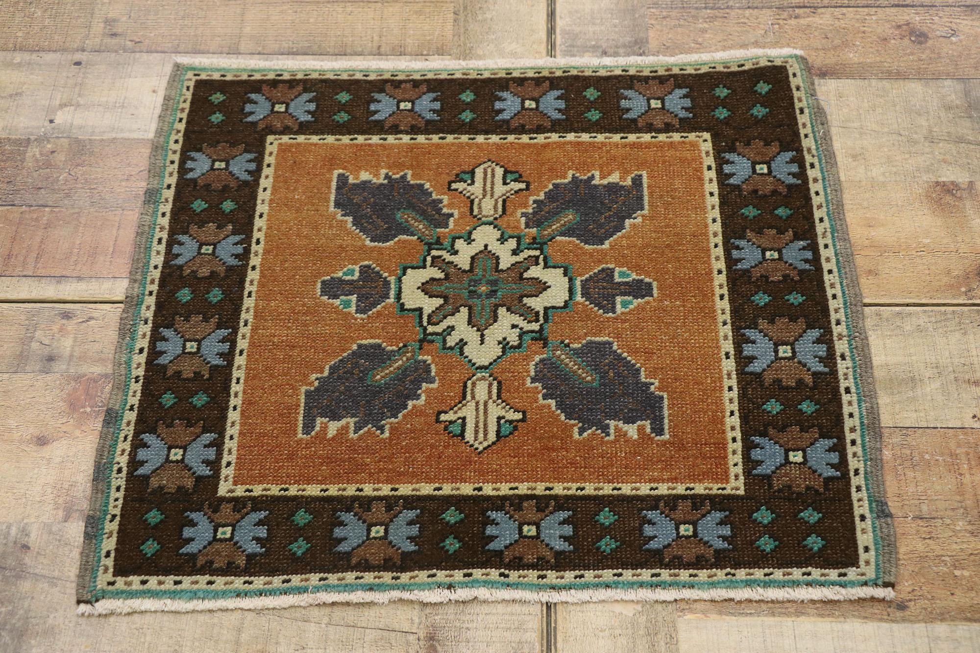 Alfombra turca Oushak cuadrada vintage Lana en venta