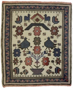 Tapis Oushak turc carré vintage