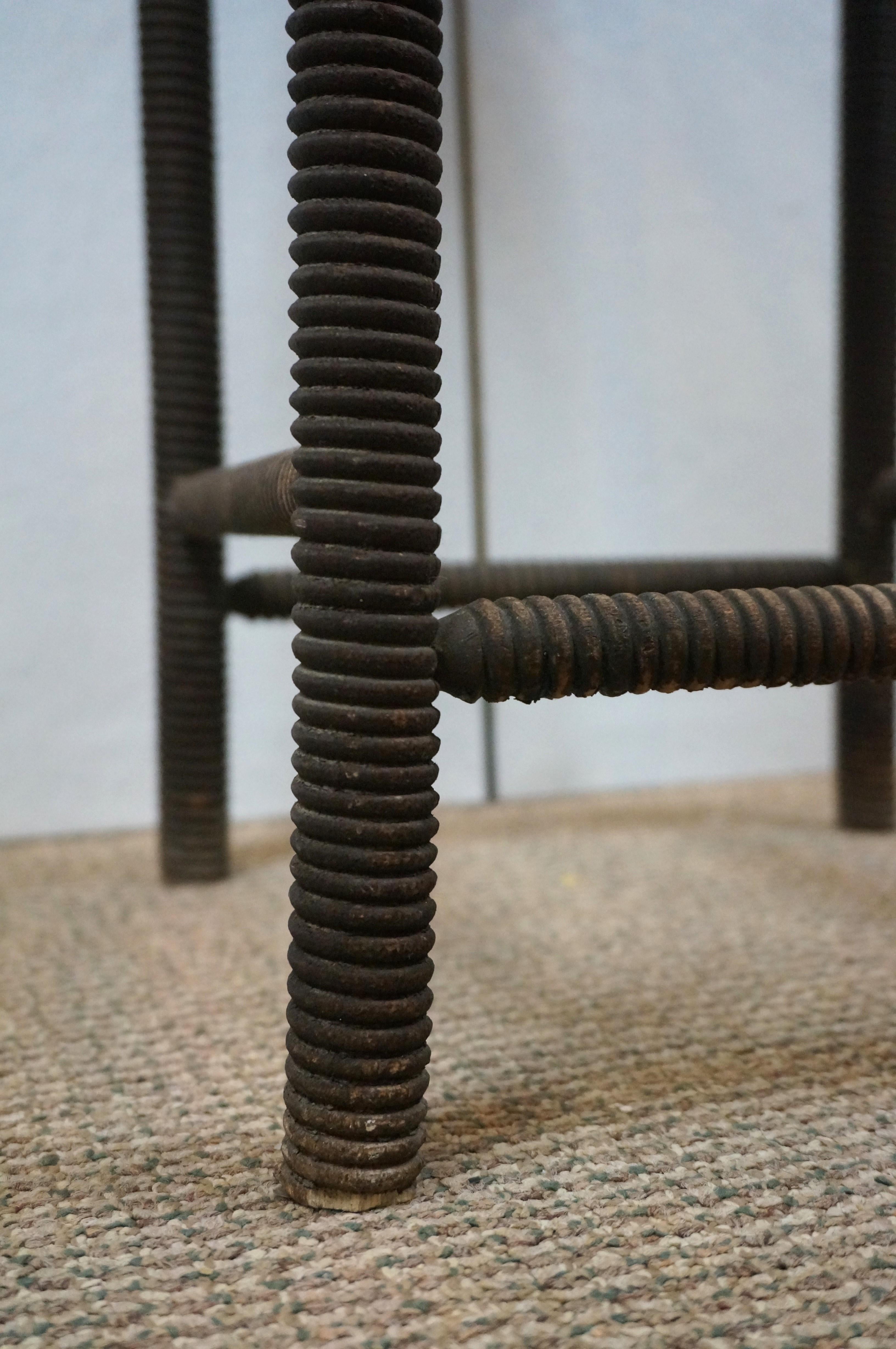 Vintage Square gedreht gerippt Wicker Pflanze Stand Pflanzer Korb 29