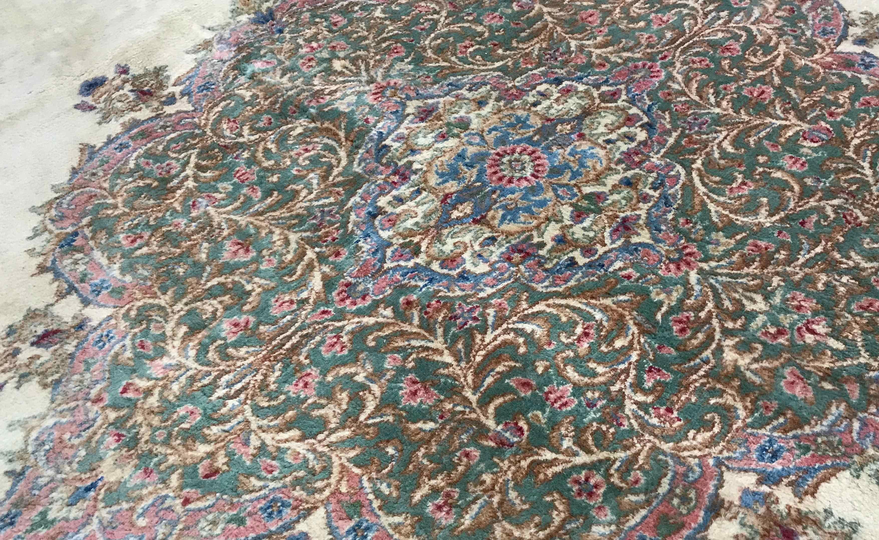 Kirman Vintage Squarish Persian Kerman Rug, circa 1940 For Sale