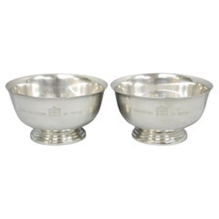 Vintage SSSC&BDS Car Club Silver Plated Award Footed Nut Bowl Dish - a Pair